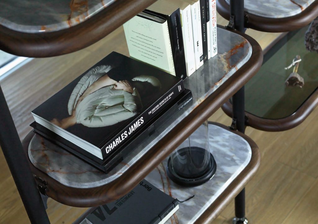 Bibliothèque Ian avec étagère en Deep Gray - Nouvelle Collection BertO 2022